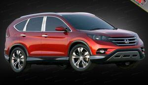 Накладки на стойки дверей стальные (6 частей) для Honda CRV 2013-